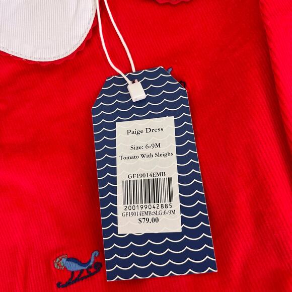Classic Prep Childrenswear Paige Dress Tomato Red with Sleighs 6-9 Months NWT - Picture 7 of 10